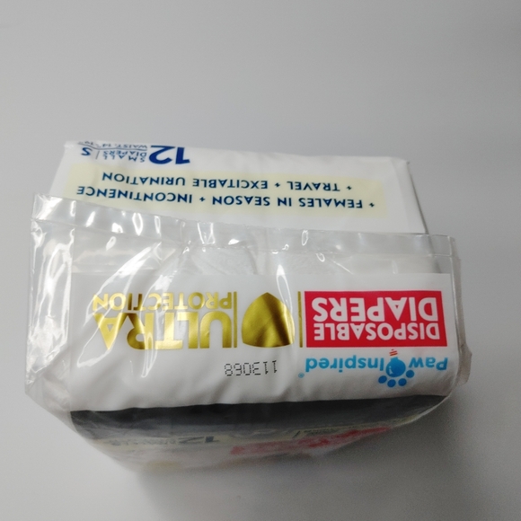 12ct Paw Inspired Disposable Dog Diapers for Female Dogs in Heat & Incontinence - Picture 8 of 8